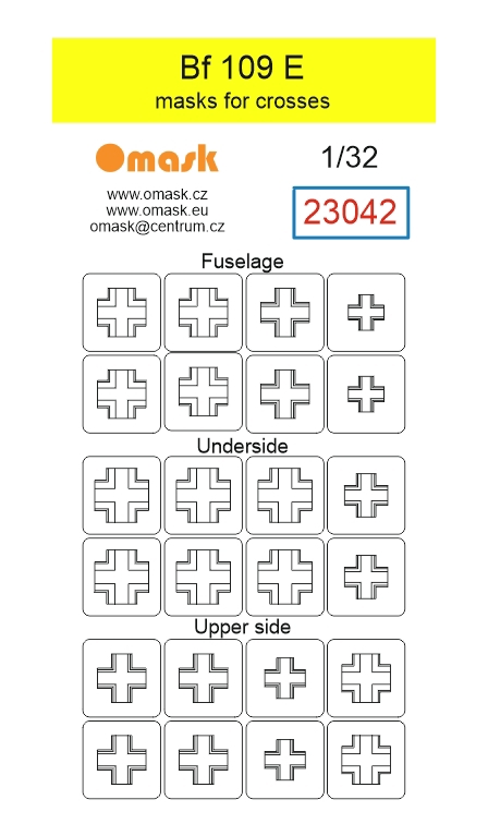 23042 1/32 Bf 109 E masks for crosses