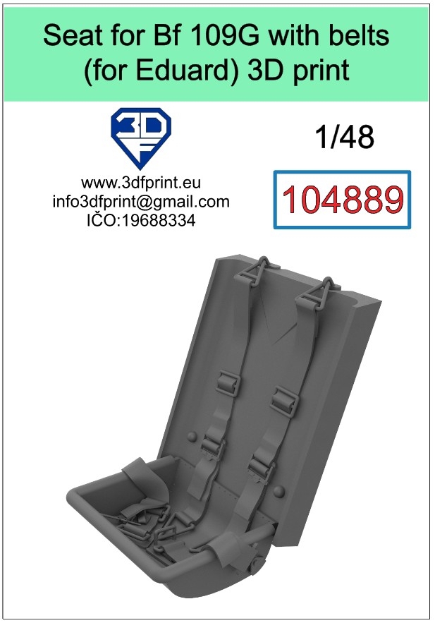 104889 1/48 Seat for Bf 109G with belts (Eduard)