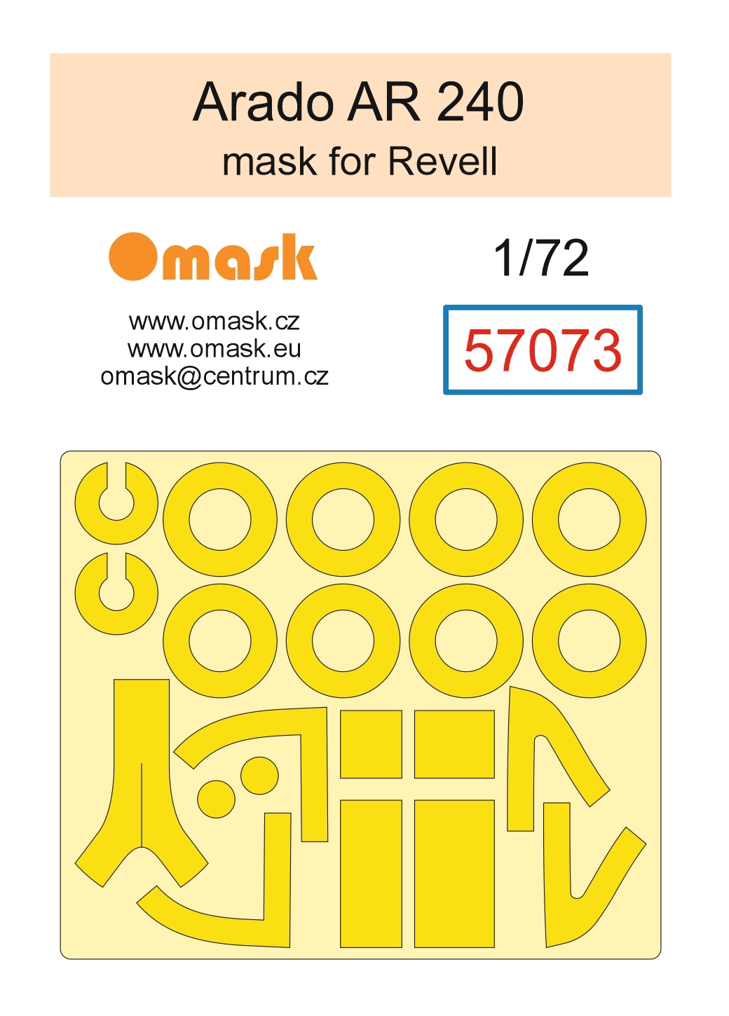 57073 1/72 Arado AR 240 mask (for Revell)