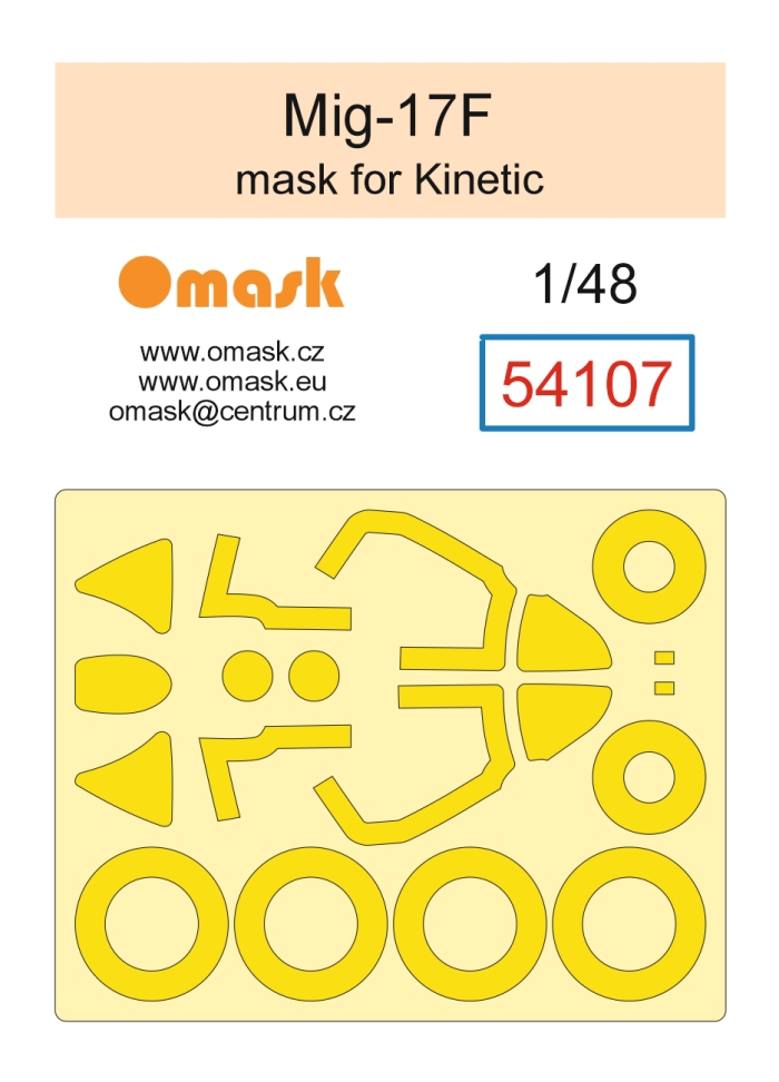 54107 1/48 Mig-17F mask (for Kinetic)