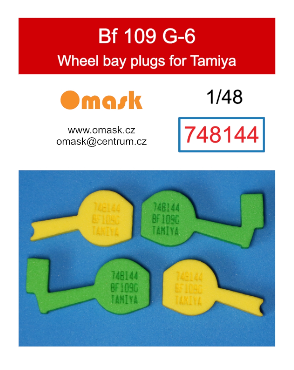 748144 1/48 Bf 109 G-6 wheel bay plugs (for Tamiya)