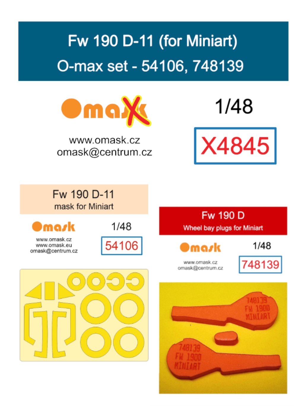 X4845 1/48 Fw 190 D-11 O-max set (for Miniart)