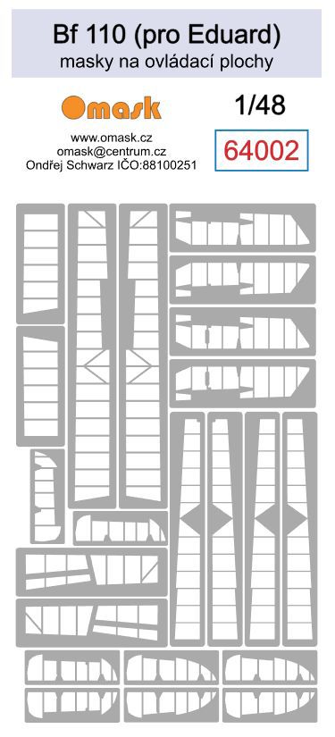 64002 1/48 Bf 110 masks for control surfaces (for Eduard)