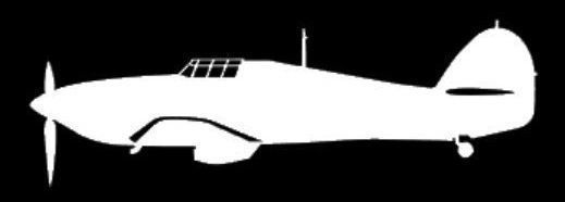 sticker Hawker Hurricane (15cm white)