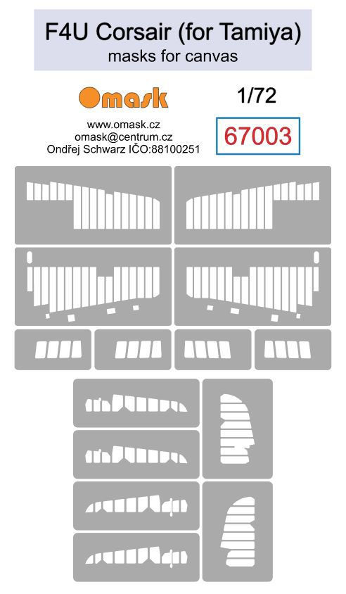 67003 1/72 F4U Corsair mask for canvas (for Tamiya)