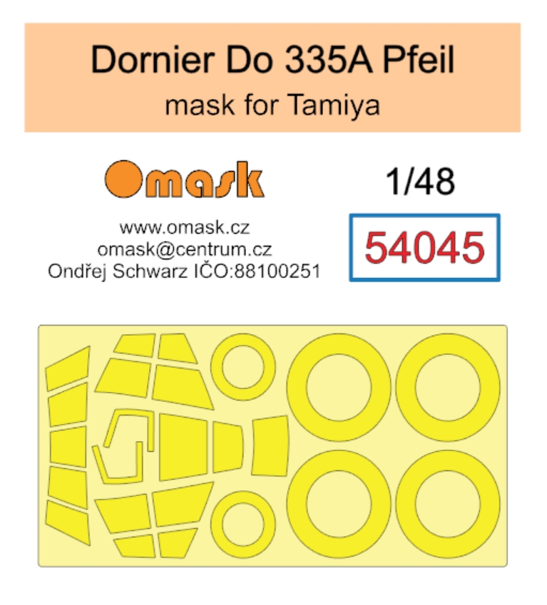 54045 1/48 Dornier Do 335A Pfeil mask (for Tamiya)