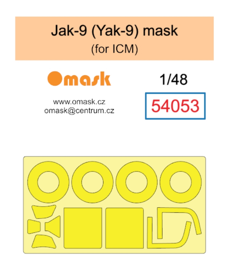 54053 1/48 Jak-9 (Yak-9) mask (for ICM)