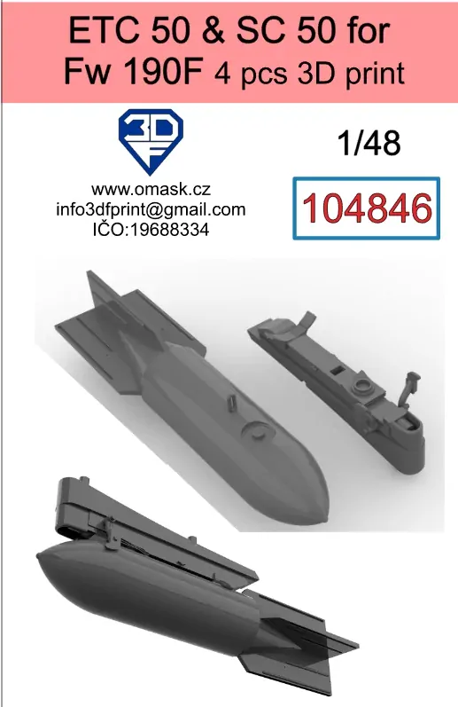 104846 1/48 ETC50 + SC50 for Fw190F (4 pcs)