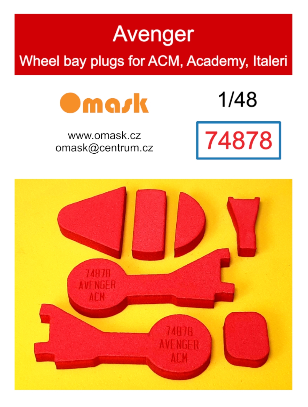74878 1/48 Avenger wheel bay plugs (for ACM, Academy, Italeri)