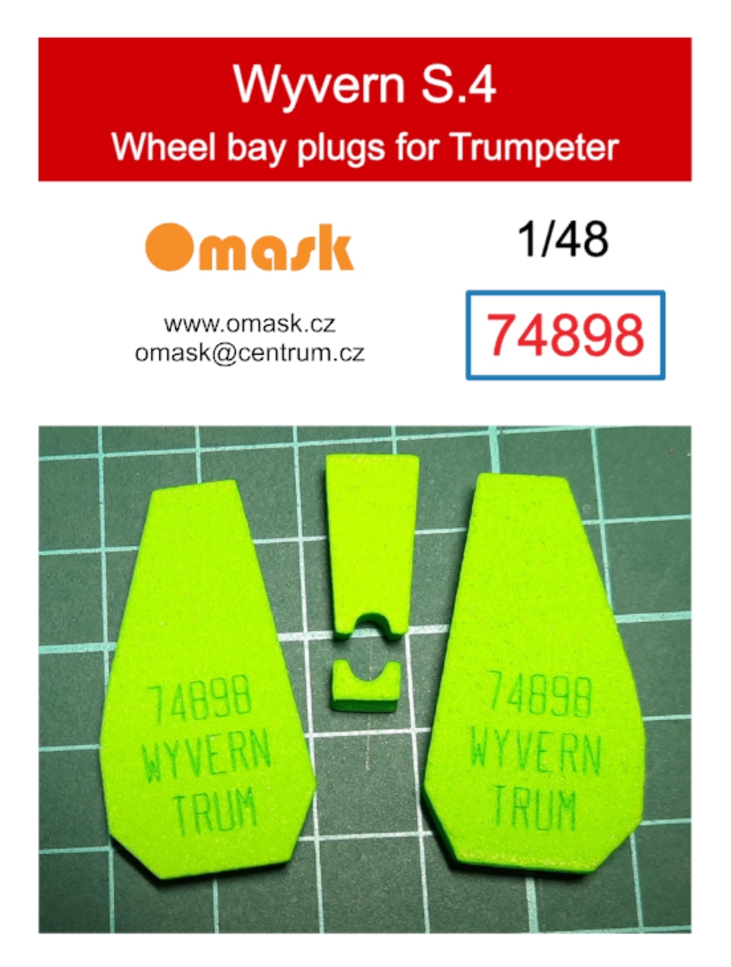 74898 1/48 Wyvern S.4 wheel bay plugs (for Trumpeter)