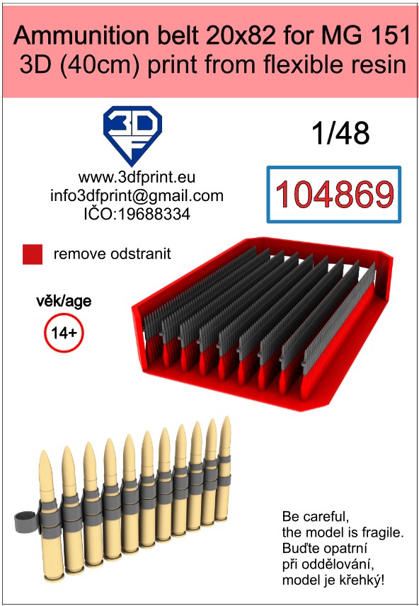104869 1/48 ammunition belt 20x82 for MG 151/20