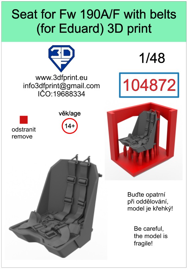 104872 1/48 Seat for Fw 190A/F with belts