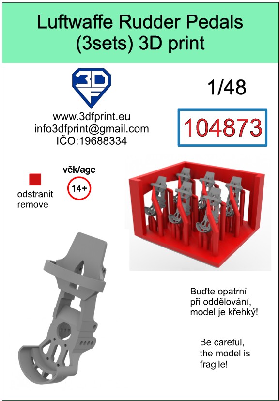 104873 1/48 Luftwaffe rudder pedals