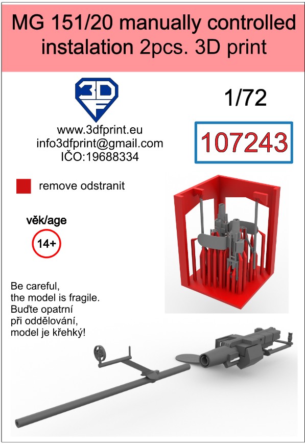 107243 1/72 MG 151/20 manually controlled instalation