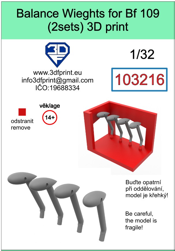 103216 1/32 Balance weights for Bf 109