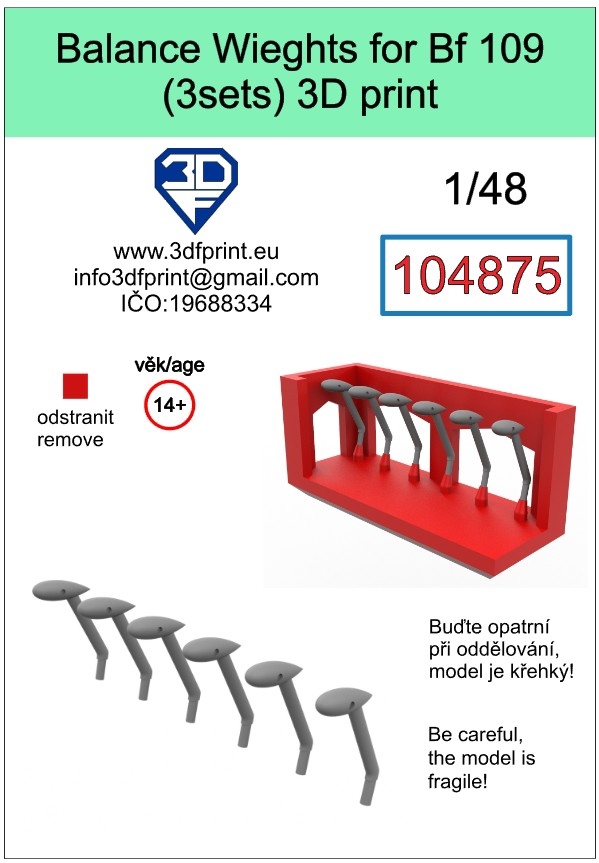 104875 1/48 Balance weights for Bf 109