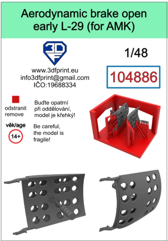 104886 1/48 aerodynamic brake open early L-29 (AMK)