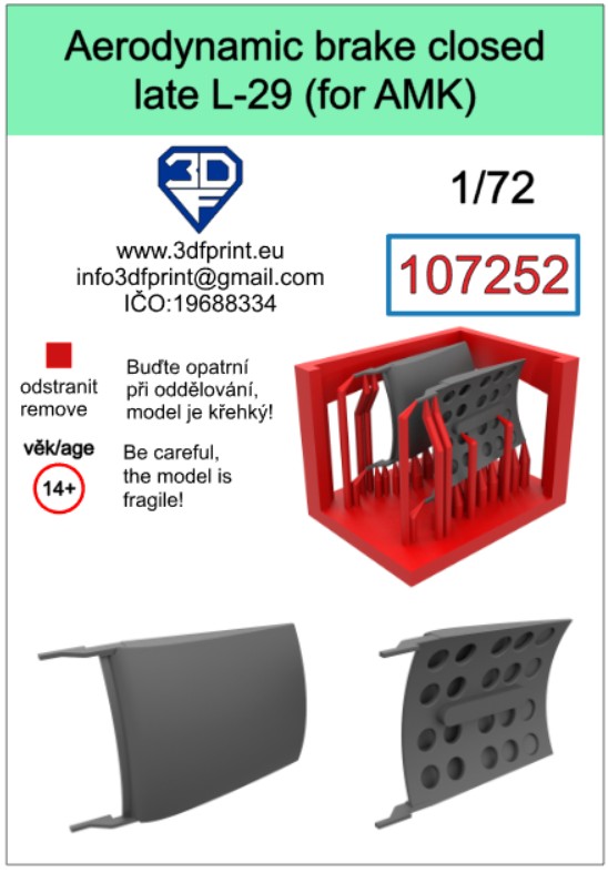 107252 1/72 aerodynamic brake closed late L-29 (AMK)