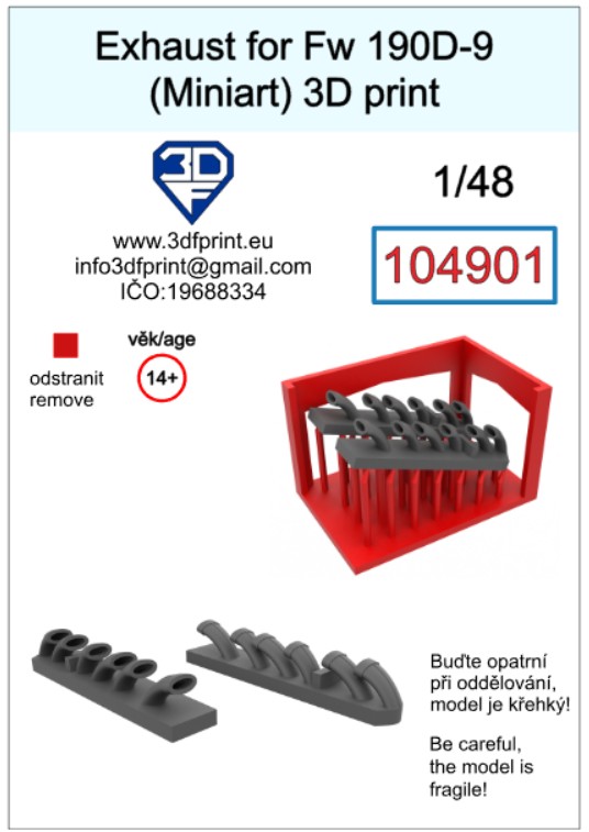 104901 1/48 Exhaust for Fw 190D-9 (Miniart)