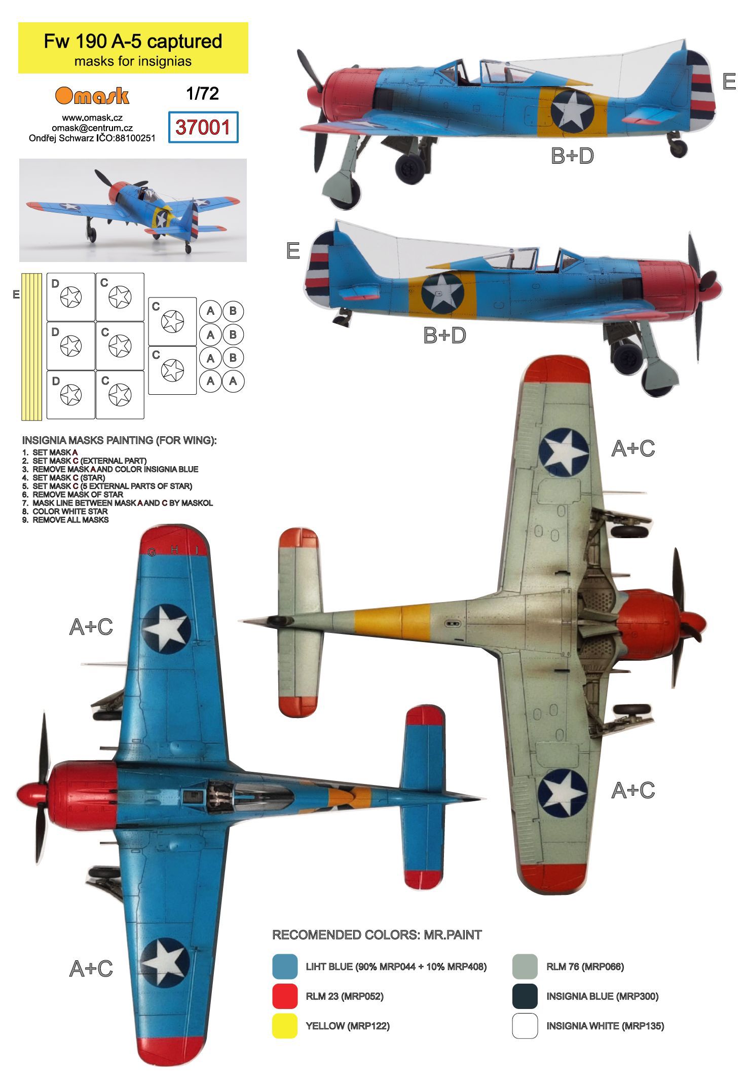 37001 1/72 Fw 190 A-5 Captured