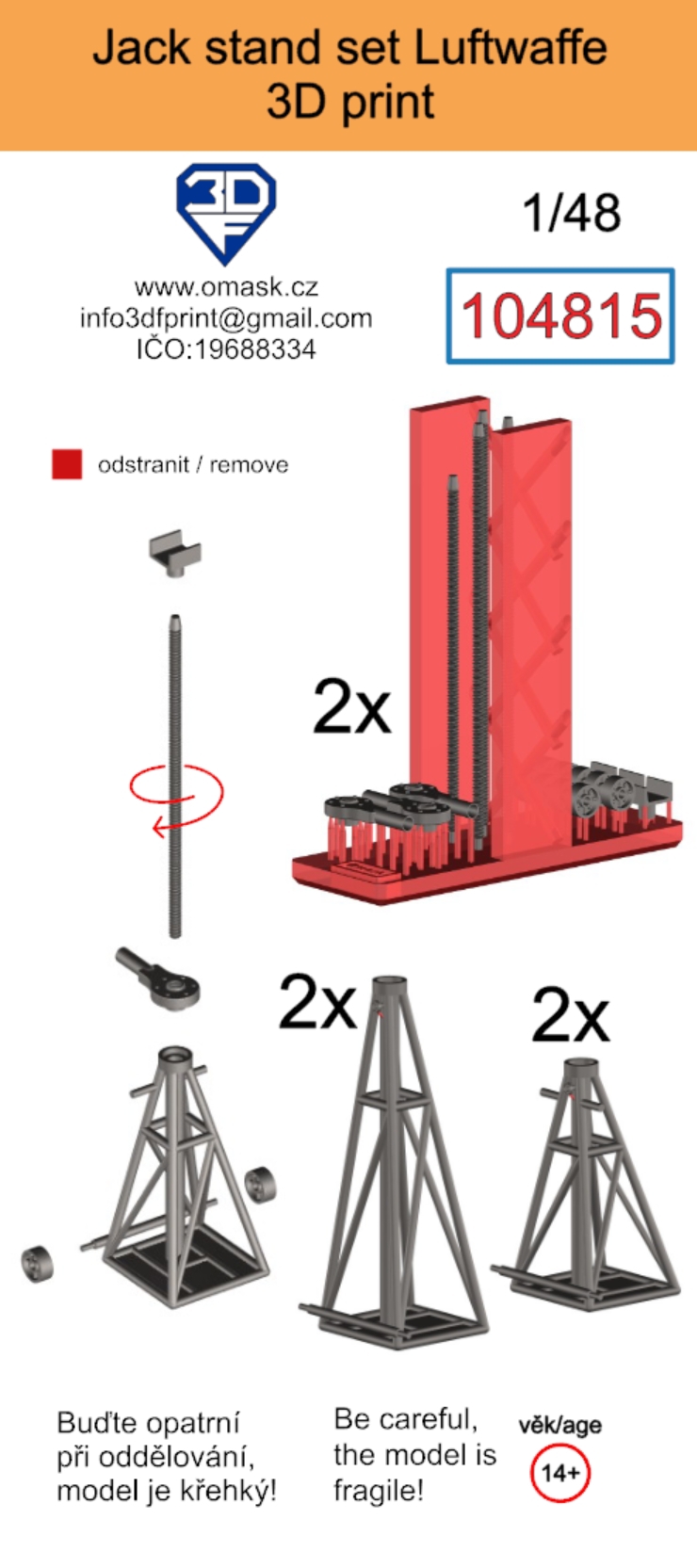 104815 1/48 Jack stand set Luftwaffe 3D print