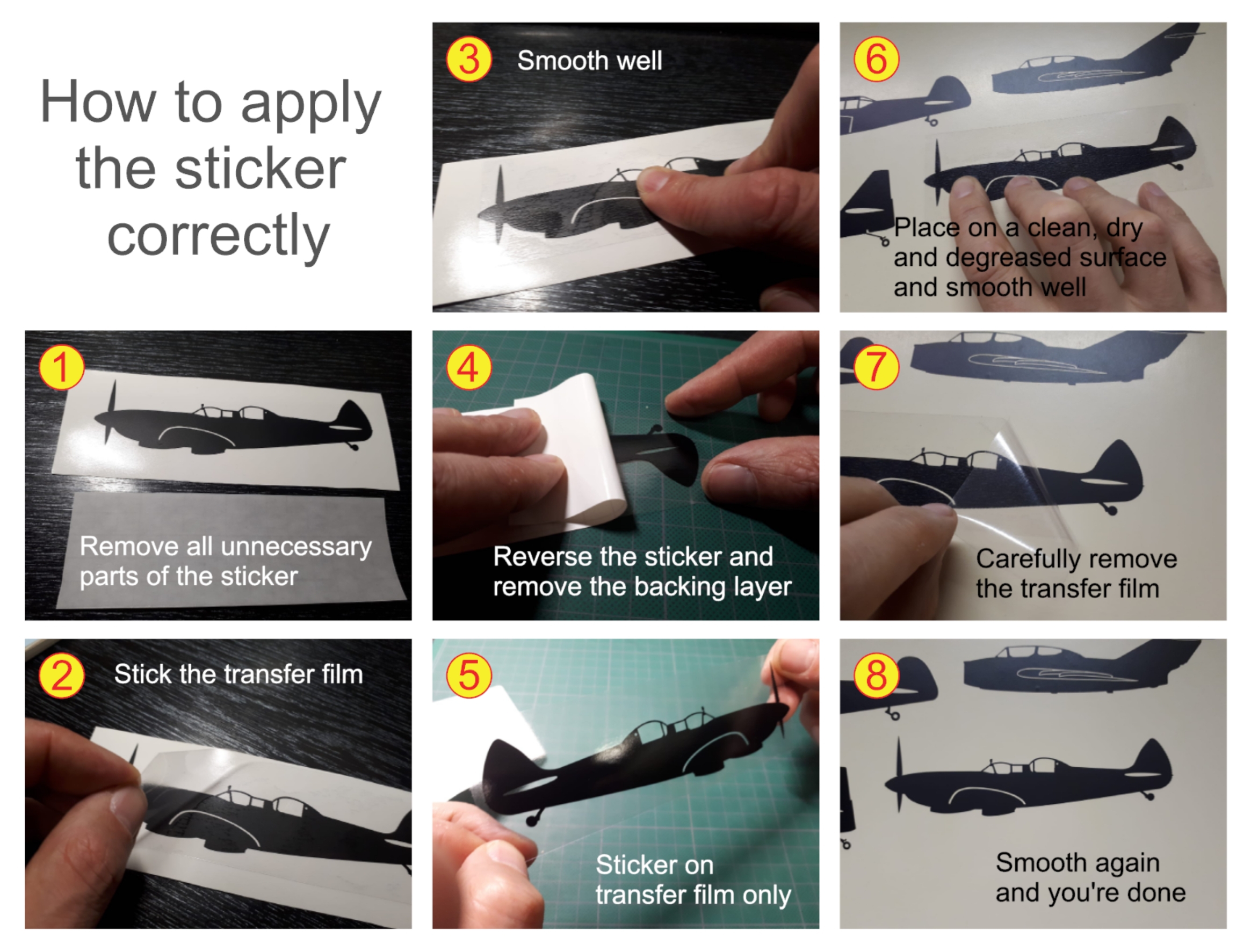 sticker Tiger moth (15cm black)