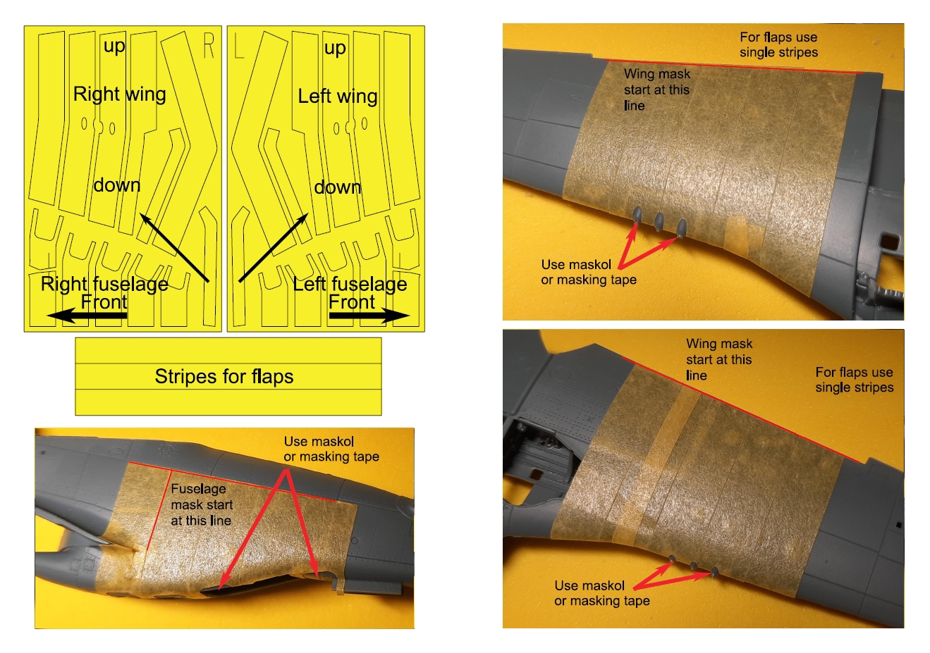 80091 1/72 P-51 D invasion stripes 18 inches - yellow mask (for Eduard)