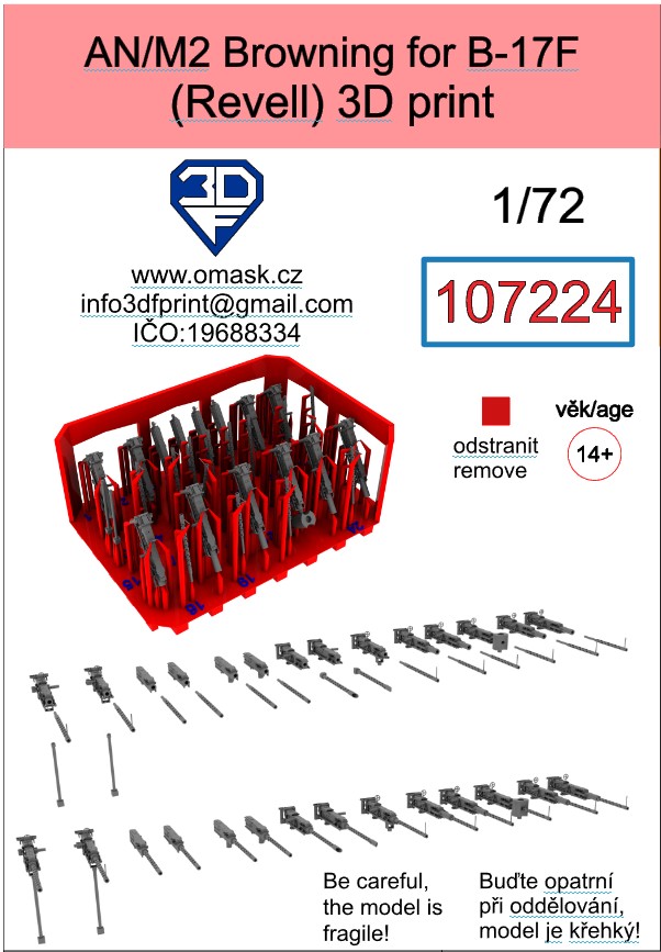 107224 1/72 Guns AN/M2 for B-17F (Revell)