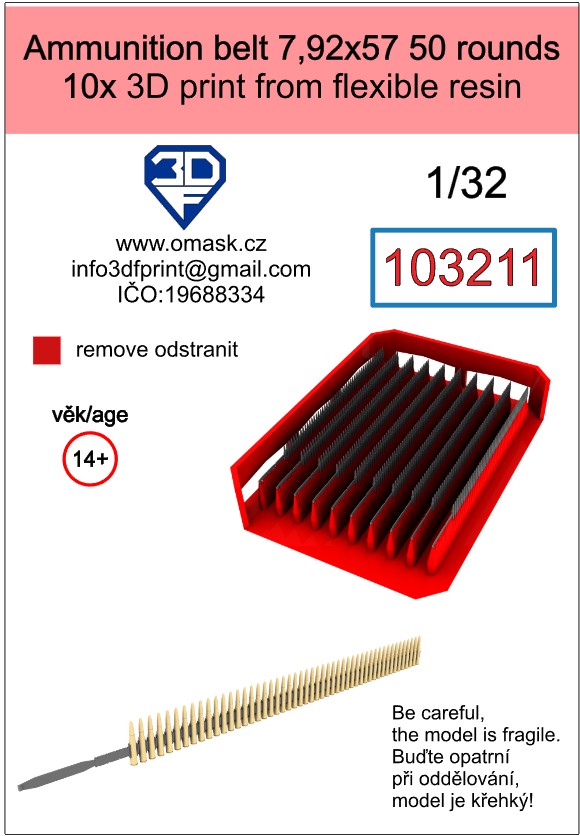 103211 1/32 Ammunition belt 7.92x57