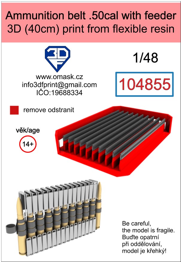 104855 1/48 Ammunition belt .50cal with feeder