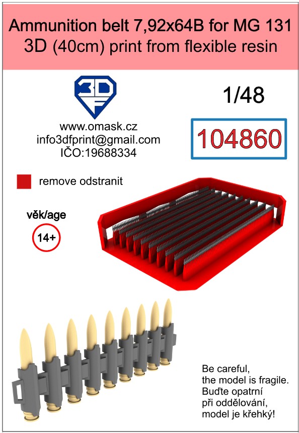 104860 1/48 Ammunition belt 13X64b for MG 131