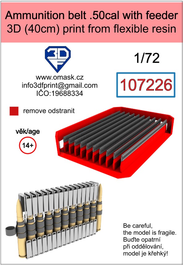 107226 1/72 Ammunition belt .50cal with feeder