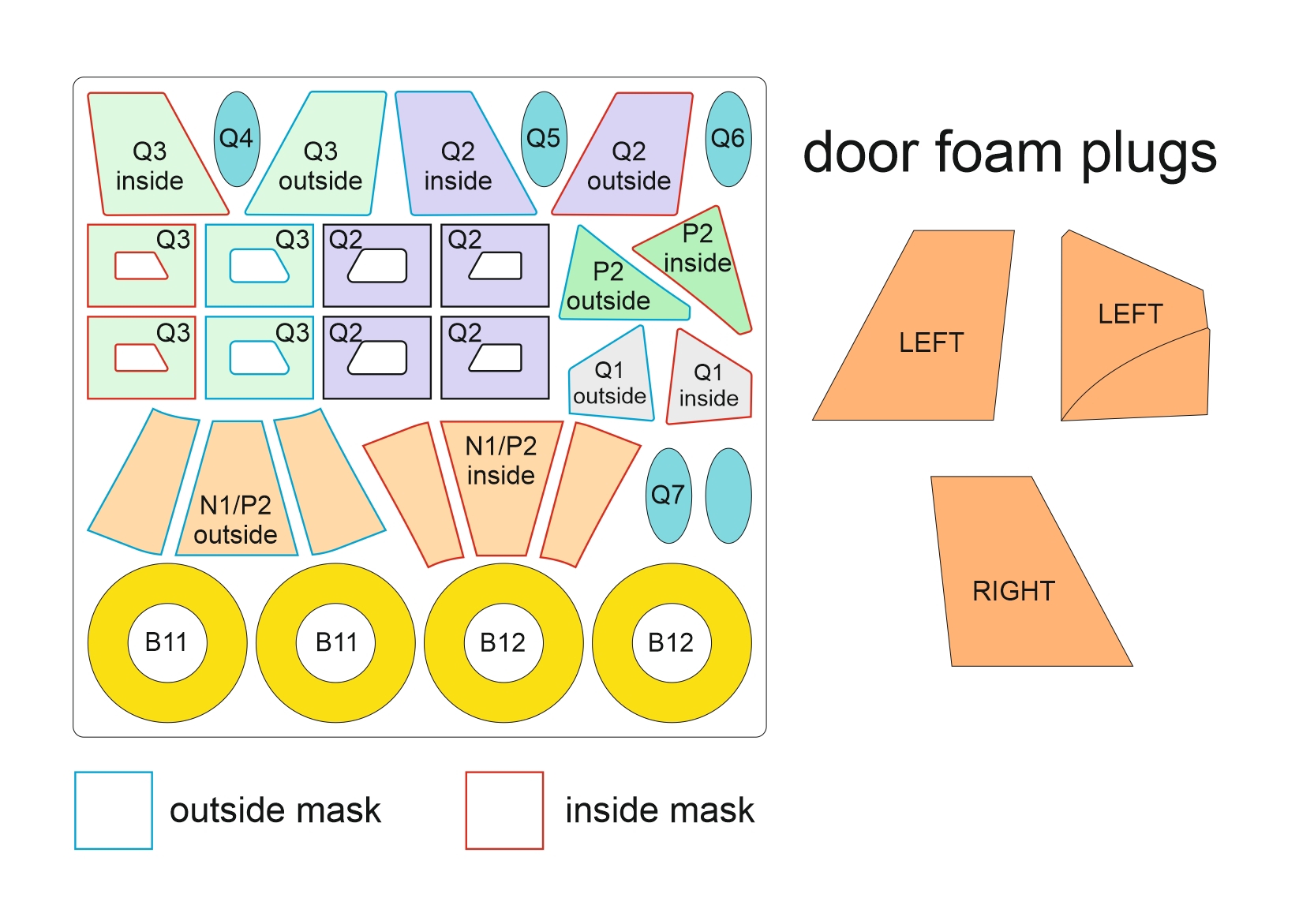 54102 1/48 PZL M18 Dromader double sided mask and door foam plugs (for IBG)