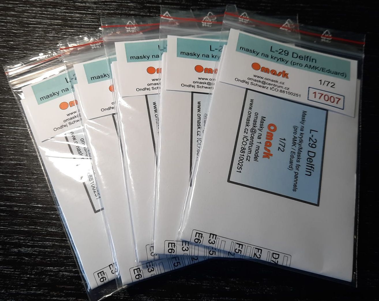 17007 1/72 L-29 Delfín masks for panels (for AMK/Eduard)