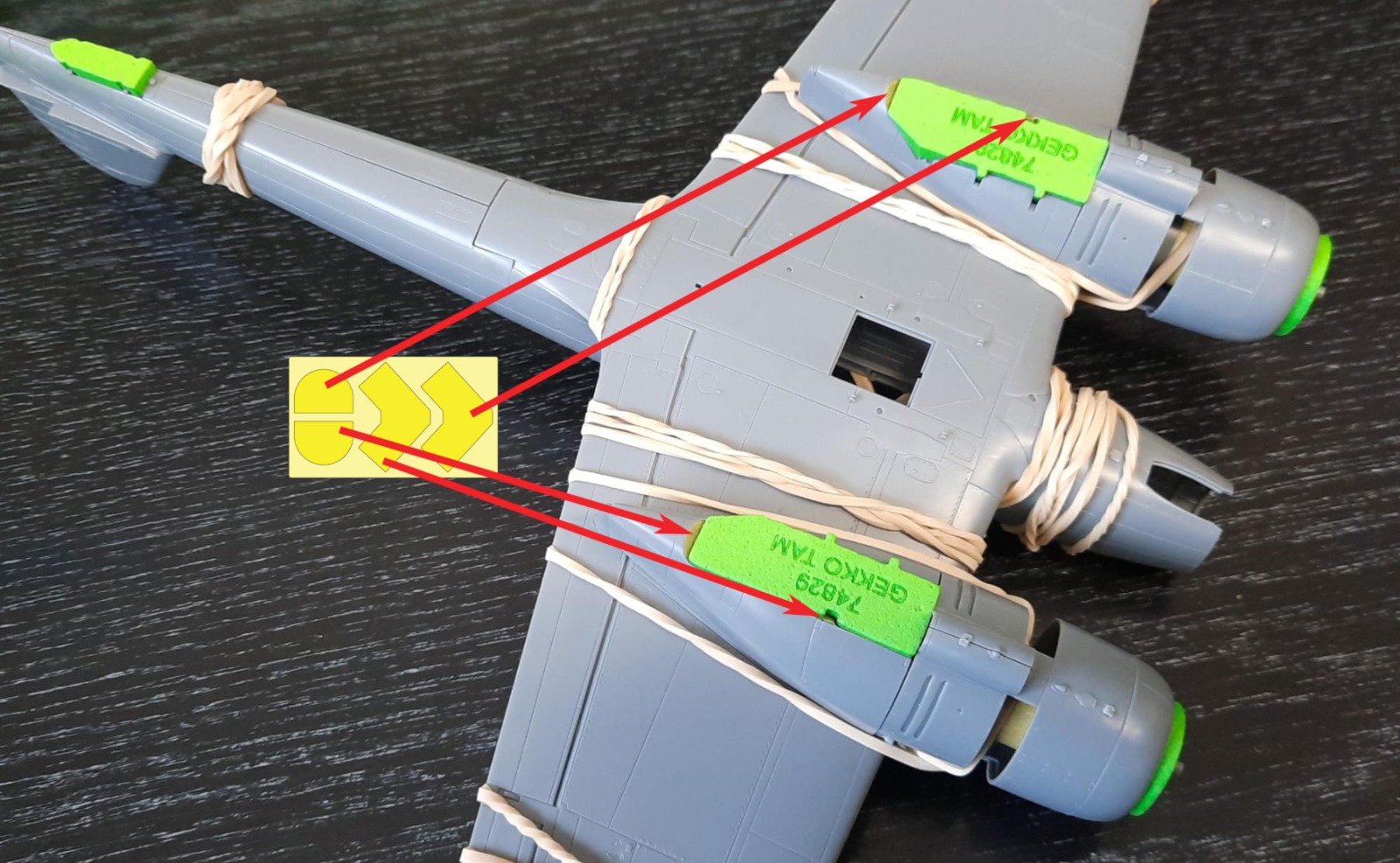 74829 1/48 Nakajima Gekko wheel bay plugs (for Tamiya)