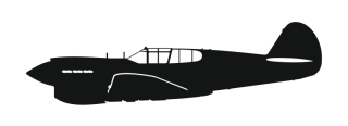 sticker P-40 Warhawk (15cm black)