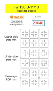 23040 1/32 Fw 190 D-11/13 masks for crosses