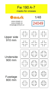 24049 1/48 Fw 190 A-7 masks for crosses