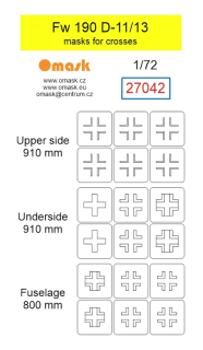 27042 1/72 Fw 190 D-11/13 masks for crosses