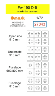 27043 1/72 Fw 190 D-9 masks for crosses