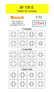 27044 1/72 Bf 109 E masks for crosses