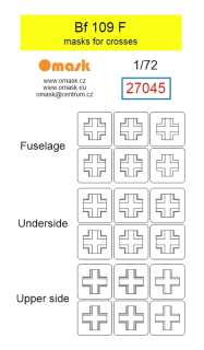 27045 1/72 Bf 109 F masks for crosses
