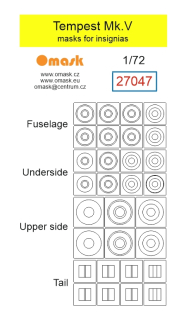 27047 1/72 Tempest Mk.V RAF masks for insignias