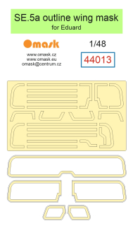 44013 1/48 SE.5a otline wing masks (for Eduard)