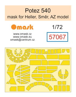 57067 1/72 Potez 540 mask (for Heller, Směr, AZ model, MisterCraft))