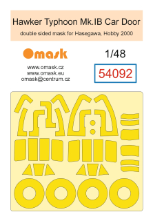54092 1/48 Hawker Typhoon Mk.I Car Door double sided mask (for Hasegawa / Hobby 2000)