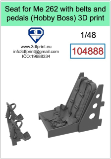 104888 1/48 Seat for Me 262 with belts and pedals (Hobby Boss)