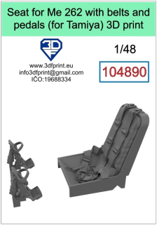104890 1/48 Seat for Me 262 with belts and pedals (Tamiya)