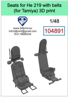 104891 1/48 Seats for He 219 with belts (Tamiya)