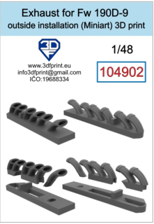104902 1/48 Exhaust for Fw 190D-9 (Miniart) outside instalation 